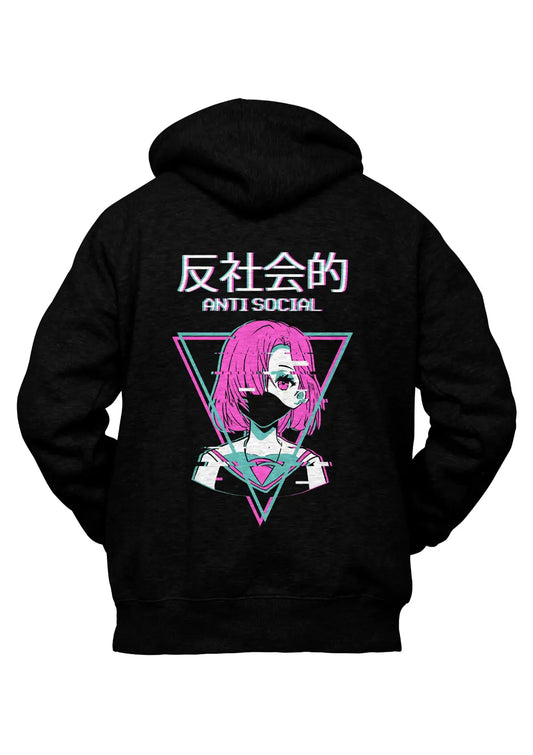 Felpa con Cappuccio Anime Nerd Anti Social Fans