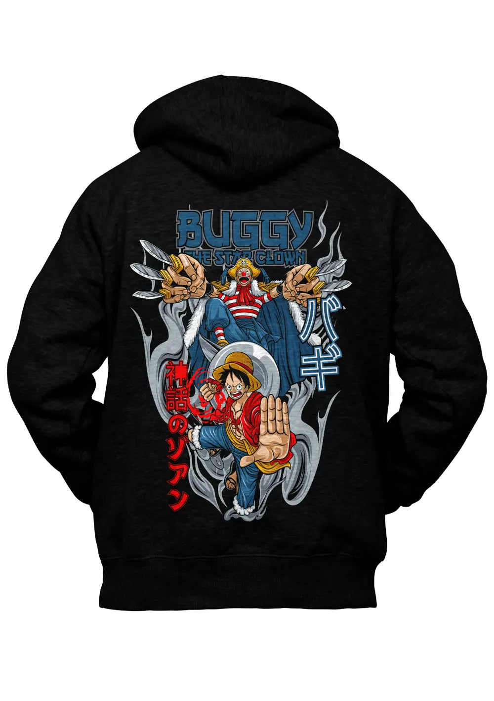 Felpa con Cappuccio Clown Buggy Luffy Rubber One Piece